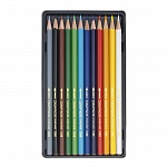 Набор карандашей цветных Carandache Fancolor Aquarellе, 2.8 мм, 12 цветов, металлическая коробка
