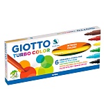 Набор фломастеров цветных Giotto Turbo Color, 2.8 мм, 6 цветов