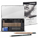Набор карандашей чернографитовых  Lyra Graphite Set, 11 предметов, металлическая коробка