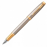 Ручка перьевая Parker IM Premium Warm Silver (grey) GTF, толщина линии F, позолота (S0908640)