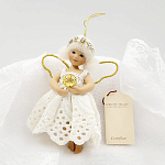 Кукла коллекционная авторская Birgitte Frigast Ангел с золотым шариком