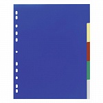 Разделитель разноцветный Durable, А4+, на 5 разделов, перфорация, пластик