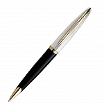 Ручка шариковая Waterman Carene Deluxe Black GT, толщина линии M, позолота 23К, серебро