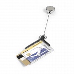 Держатель для пропуска Durable Card Holder Deluxe Pro Duo, акрил, рулетка до 80 см, 54 x 85 мм