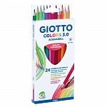 Набор карандашей цветных акварельных Giotto Colors, шестигранные, 3 мм, 24 цвета