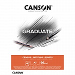 Альбом Canson Graduate Sketching, мелкое зерно, склеенный, 96 гр/м2, 40 листов, белый