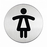 Табличка WC женский Durable, диаметр 83 мм, матированная сталь