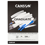 Альбом для смешанных техник Canson Graduate Bristol, склеенный, 120 гр/м2, 20 черных листов