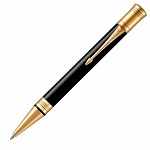 Ручка шариковая Parker Duofold Classic Black GT, толщина линии M, позолота 23К