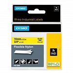 Лента нейлоновая Dymo, для принтеров Rhino, черный шрифт, 3.5 м х 19 мм