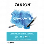 Блок бумаги Canson Graduate, для акварели, 20 листов, 250 гр/м2, склейка, А3