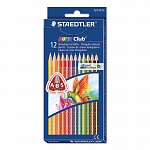 Набор карандашей цветных Staedtler Noris, трехгранные, 12 цветов, картонная коробка