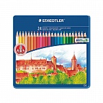 Набор карандашей цветных Staedtler Noris, 24 цвета, металлический пенал