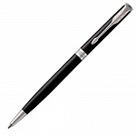 Ручка шариковая Parker Sonnet Lacquer Slim Black CT, толщина линии М, палладий  (S0808840)
