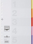 Разделитель Durable Varicolor, A4, на 5 разделов, перфорация, полипропилен