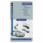 Набор карандашей чернографитовых Staedtler Mars Lumograph 100, 12 штук, металлический пенал