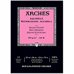 Альбом Arches, для акварели, 12 листов, 26 x 36 см, 300гр/м2, белый