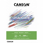 Блок бумаги Canson Graduate, для масла и акрила, 160 гр/м2, склейка, мелкое зерно, 30 листов, белый
