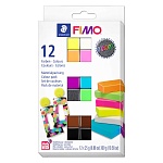 Набор глины полимерной для лепки Fimo Effect Неоновые цвета, запекаемая, 12 цветов