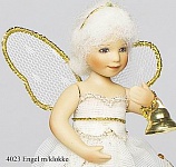 Кукла фарфоровая Ангел с колокольчиком, 10 см