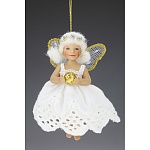 Кукла коллекционная авторская Birgitte Frigast Ангел с золотым шариком
