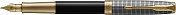 Ручка перьевая Parker Sonnet Black Silver GT, толщина линии F, перо: золото 18К