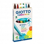 Набор фломастеров цветных Giotto Turbo Maxi, 5 мм, 6 цветов