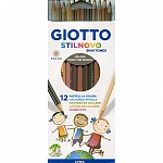 Набор карандашей цветных Giotto Stilnovo Skintones, деревянные, оттенки кожи, 12 цветов