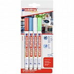Набор маркеров меловых для стекла edding 4085, круглый наконечник, 1-2 мм, 4 цвета