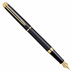 Ручка перьевая Waterman Hemisphere Essential Matt Black GT, толщина линии F, перо: позолота 23К